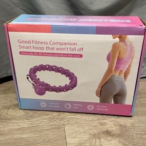 Pink weighted and adjustable hula hoop